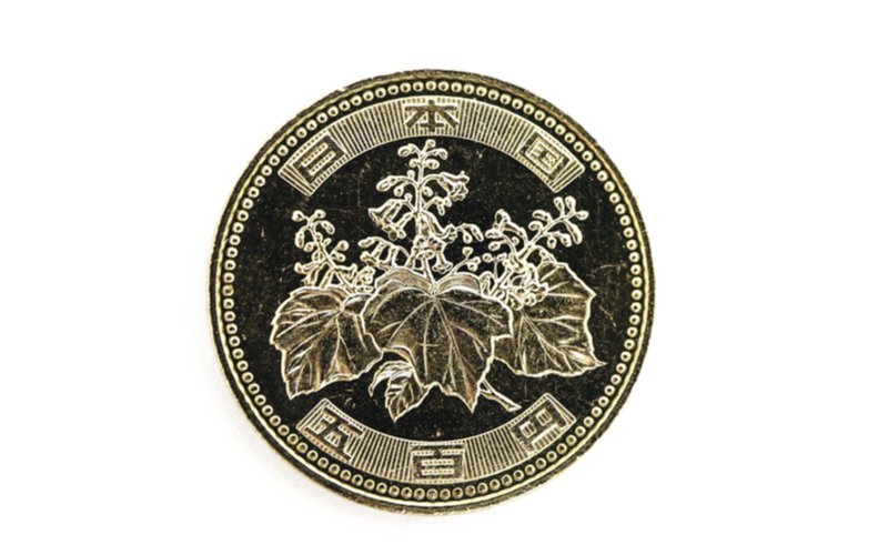 Paulovnia na 500 jenové minci