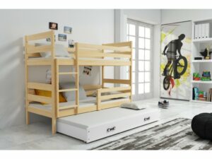 Dětská patrová postel s přistýlkou Eryk 3 | borovice