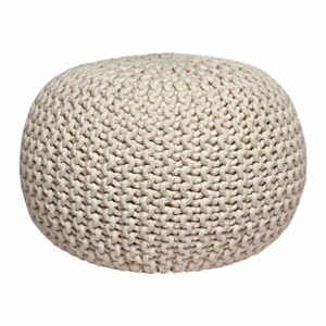 Krémový pletený puf LABEL51 Knitted | Bonami